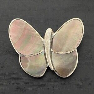 Sterling Siver Abalone Shell Butterfly Pendant
